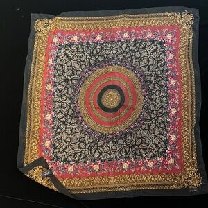J.G. Hook Vintage Large Mandela Ethnic Square Silk Scarf